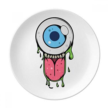 Imagem de Prato decorativo de monstro de Halloween Universo e alienígena de porcelana Salver louças de jantar