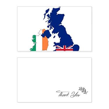 Imagem de Mapa da Grã-Bretanha, bandeira da Irlanda, país Reino Unido, cartão de agradecimento, papel de aniversário, agradecimento de casamento