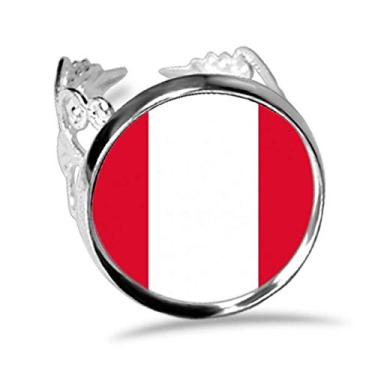 Imagem de DIYthinker Anel de noivado ajustável com bandeira nacional da América do Sul do Peru