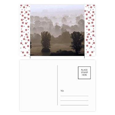 Imagem de Forest Morning Grassland Fog Sun Christmas Flower Celebration Cartão postal Blessing Mailing