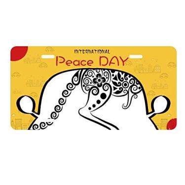 Imagem de DIYthinker Placa de licença com ilustração de esqueleto Canguru sabor Austrália Etiqueta Decoração de carro Dia da Paz