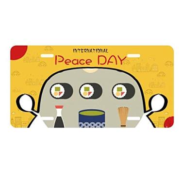 Imagem de DIYthinker Placa de licença tradicional japonesa para sushi, decoração de carro, dia da paz