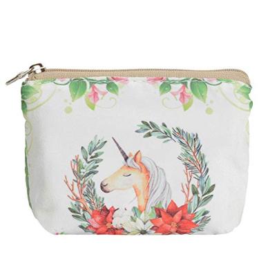 Imagem de Bolsa carteira para moedas bonita e moderna para mulheres e meninas com porta-chaves, Flower and Horse, Small