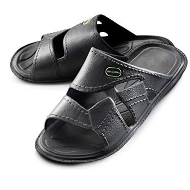 Imagem de Sandália confortáveis ​​sandálias de slides leves dos homens Roxoni Indoor uso ao ar livre Cinza 12