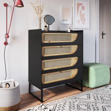Imagem de Cômoda 4 Gavetas Apolo Preto Onix