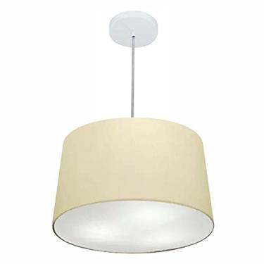 Imagem de Lustre Pendente Cone Cúpula Tecido 30/45x40, Vivare Iluminação, Pendente4156 LA, Algodão Cru, Médio