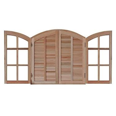 Imagem de Janela de Madeira Abrir 120x140cm 4 Folhas em Arco Rodam Natural