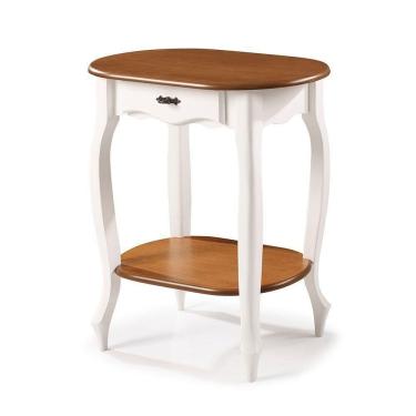 Imagem de Aparador Oval 1 Gaveta Pés Luiz Xv - M51034 Garapa - Verniz