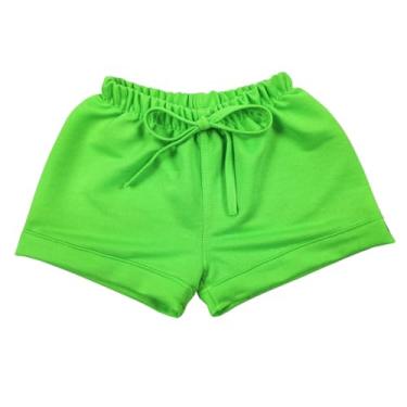 Imagem de Shorts Moletinho Infanto Juvenil Menina Cores Neon Praia (12, Verde)