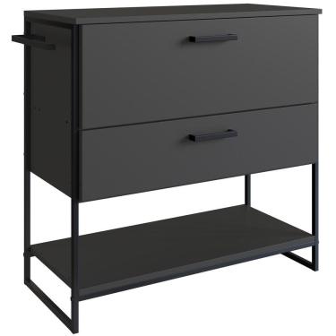 Imagem de Gabinete Banheiro Industrial 80 CM 1028 Grafite Aço Preto PP