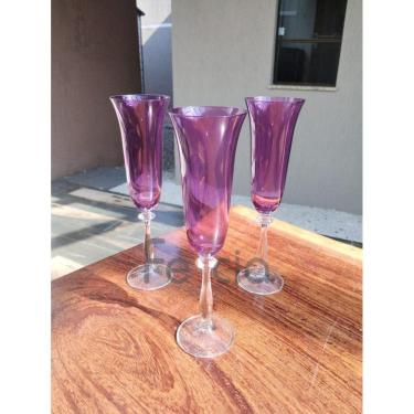 Imagem de Taça para Champanhe Angela Colorida em Cristal Ecológico cor Violeta 190ml - Bohemia