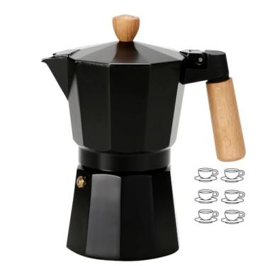 Imagem de Cafeteira Preta de Fogão Moka Italiana Expresso Aluminio até 6 Xícaras - B2T
