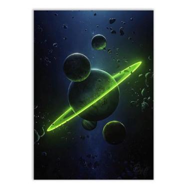 Imagem de Placa Decorativa A2 Colisão De Planetas Saturno Poster Poster