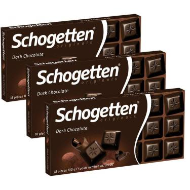 Imagem de Chocolate Schogetten Puro 50% Cacau 100G  3 Tabletes 