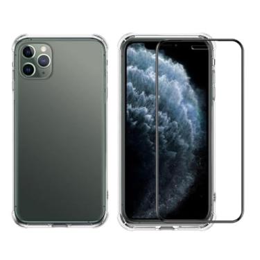 Imagem de Kit Capa Capinha Anti Impacto e Película Cerâmica Compatível iPhone 11 12 13 Pro 14 (iPhone 11 Pro Max)
