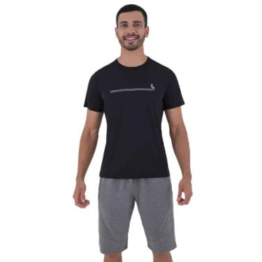 Imagem de Camiseta Lupo Masculina AF Basica Esporte Proteção Solar UV 50+ (BR, Alfa, G, Regular, Preto)