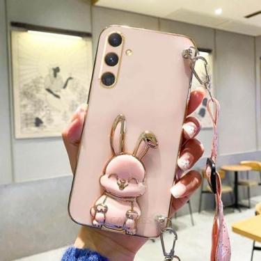 Imagem de Para samsung galaxy am 14 52 54 23 13 crossbody cordão cinta caso suporte capa de silicone, tzxgs rosa, para m54 5g