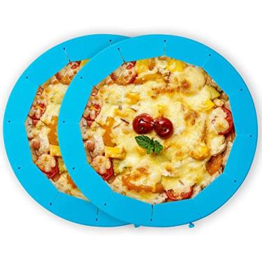 Imagem de SUUCARER Protetor de torta de silicone para crosta de torta, protetor de crosta de torta ajustável, 100% seguro para alimentos, capa de crosta de torta para cozinha, 8 a 10,5 polegadas, pacote com 2