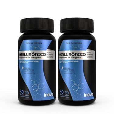 Imagem de Kit Ácido Hialurônico + Peptídeos de Colágeno Verisol®  Inove Nutrition®  2 potes c/ 30 cápsulas cad-Unissex