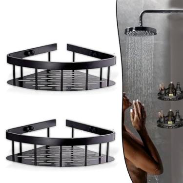 Imagem de Kit 2 Prateleira Para Banheiro de Canto Porta Shampoo Sabonete Nicho Organizador Cozinha Lavanderia Aluminio Resistente