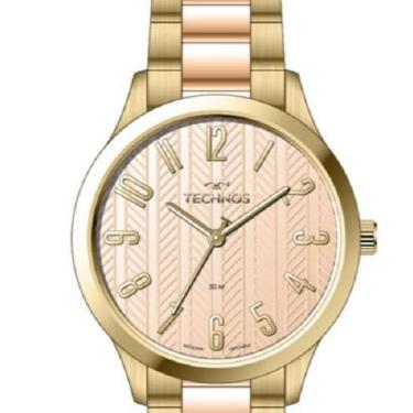 Imagem de Relogio technos feminino dourado rosa numeros 2036msh/1j