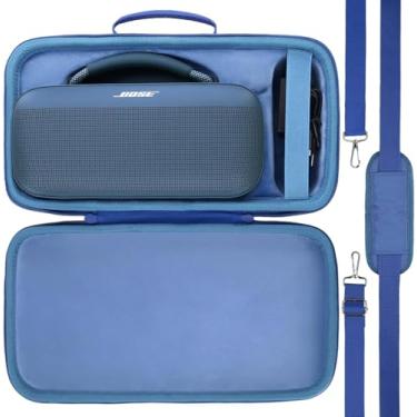Imagem de Capa protetora rígida para alto-falante portátil Bose SoundLink Max, capa de viagem portátil de substituição com alça de ombro e alça (capa azul celeste) - co2CREA