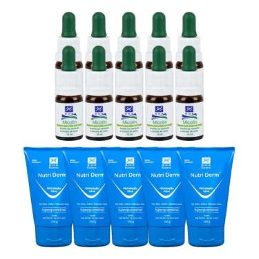Imagem de RHR Cosméticos, Kit 10 Micotin 10ml Antifúngico + 5 Creme Nutri Derm 100gr
