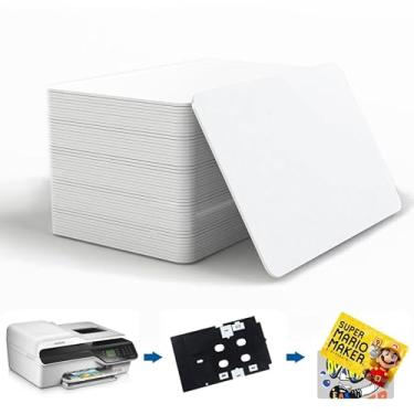 Imagem de Timeskey NFC 100 peças de cartões NFC de PVC jato de tinta com chip NFC NTAG215 imprimível, compatível com impressoras jato de tinta Epson e Canon, cartão em branco CR80, impressão frente e verso, compatível com Amiibo e TagMo