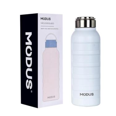 Imagem de MODUS Garrafa de Água Térmica Esportiva Academia Isolada a Vácuo Aço Inox 1000ML (Branco)
