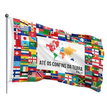 Imagem de Bandeira Evangélica Nações Missões Países Dupla face 0,70x1,00m