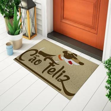 Imagem de Tapete Capacho Decorativo Para Porta de Entrada Tapete Divertdo Estampado Pet - Cão Feliz Ca1747