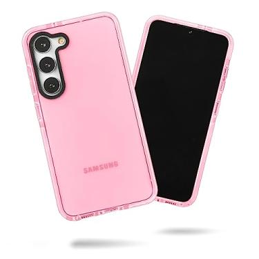 Imagem de SteepLab Capa Barrier para Samsung Galaxy S23 (tela de 6,1 polegadas) - Capa com absorção de impacto com proteção total contra quedas e aderência aprimorada (pêssego rosa sutil)