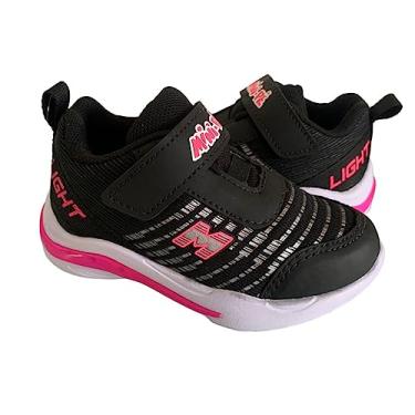 Imagem de Tênis infantil Menina com Luzes de Led Minipé Preto/Rosa Cor:Preto/Rosa;Tamanho:27