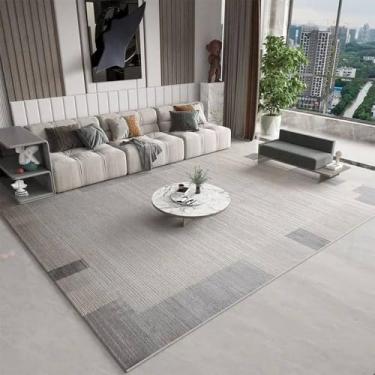 Imagem de Tapete cinza para sala de estar, tapete grande de luxo, leve, para escritório, corredor, chão, quarto, cabeceira, decoração, tapete para os pés, b, 300x400cm 118x157 pol.