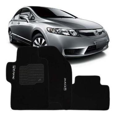 Imagem de Tapete Automotivo New Civic 2017 2018 2019 Logo Bordado - TTs Distribu