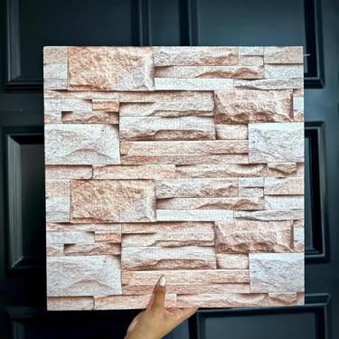 Imagem de Kit 10 Placas Isopor Tijolinho Textura Efeito 3D Relevo Decoração Parede (Textura 04)