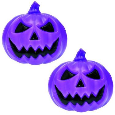 Imagem de 2 Abóboras 3D Roxa Decoração Halloween Festa dia das Bruxas - Toy Mast