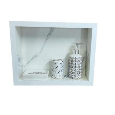 Imagem de Nicho Banheiro Porcelanato/Cerâmica  30x50x11 calacata azul - Belo Nic