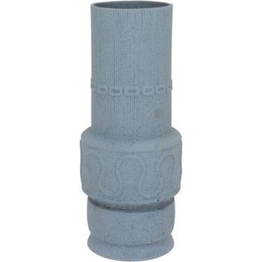 Imagem de Vaso Decorativo Enfeite Casa Cerâmica 42x17x17cm Cinza - NH, Material:
