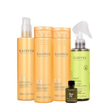 Imagem de Kit Cadiveu Professional Nutri Glow Shampoo Condicionador Maxi Ondas B