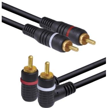Imagem de Cabo 2 Rca X 2 Rca 90º Uso áudio Profissional 5 Metros - L22m - PC / 1