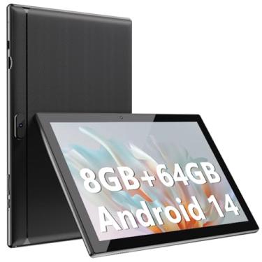 Imagem de ATOZEE Tablet de 10 polegadas, tablets Android 14 8 GB de RAM, 64 GB de ROM, 1024 GB, tablet expansível de 2 MP, câmera de 8 MP, Bluetooth, WiFi-6, tablet de 10,1 polegadas, IPS tela HD de 10