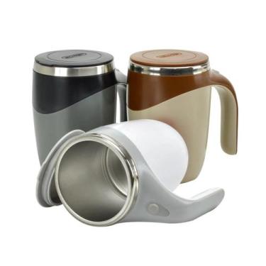Imagem de 3 Canecas Mixer Elétrica De Inox E Plástico Com Tampa 400ml - Ami