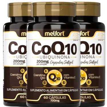 Imagem de Coenzima Q10 Ubiquinona 200mg Por Porção 180 Cápsulas Softgel - Melfor