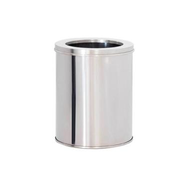 Imagem de Lixeira de Aço inox 24x50cm 25 litros c/Aro - JJ.L2450-A - JJ Comércio