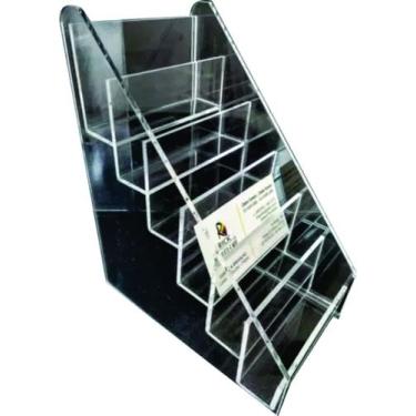 Imagem de Porta Cartão De Visita C/ 6 Divisórias Estilo Escadinha - Rick Acrilic