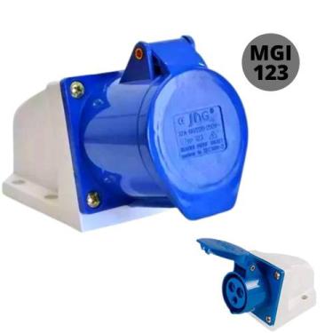 Imagem de Tomada Sobrepor Industrial Azul  2p+t De 32a Modelo Mgi 123 - jng