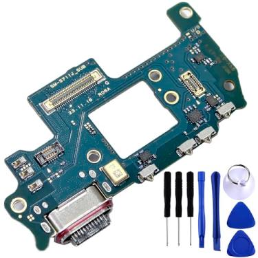 Imagem de Galaxy S23 FE Porta de carregamento USB Cabo flexível de substituição SM-S711U Tipo C Dock Board Conector de cabo flexível para Samsung S23 FE S711U1 Port Flex Cable Repair Part with Tools (SM-S711U)