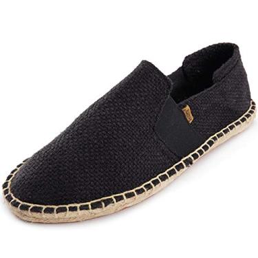 Imagem de Alexis Leroy Espadrilles masculinos de lona sem cadarço, Preto, 7-7.5