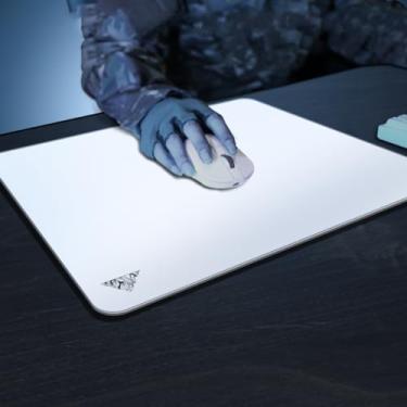 Imagem de Tapete de Mouse de Vidro XXL - Ruolan - 40 x 45 cm - Vidro Temperado - Superfície Microgravada Ultra Suave - Branco